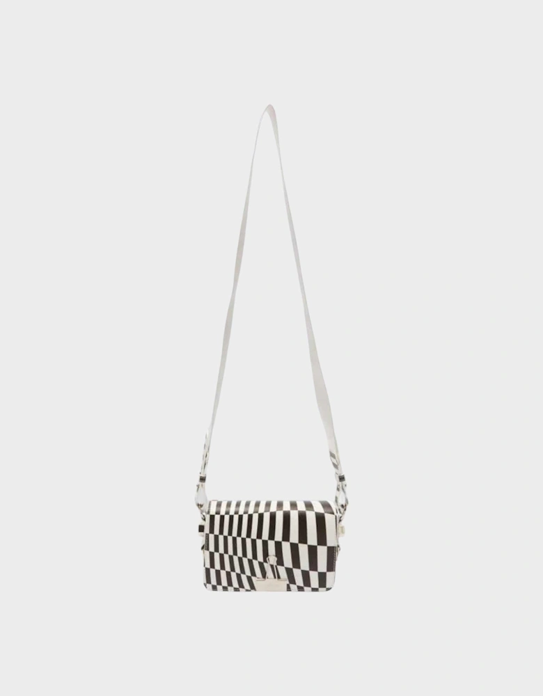 Optical Mini Flap Bag Black White