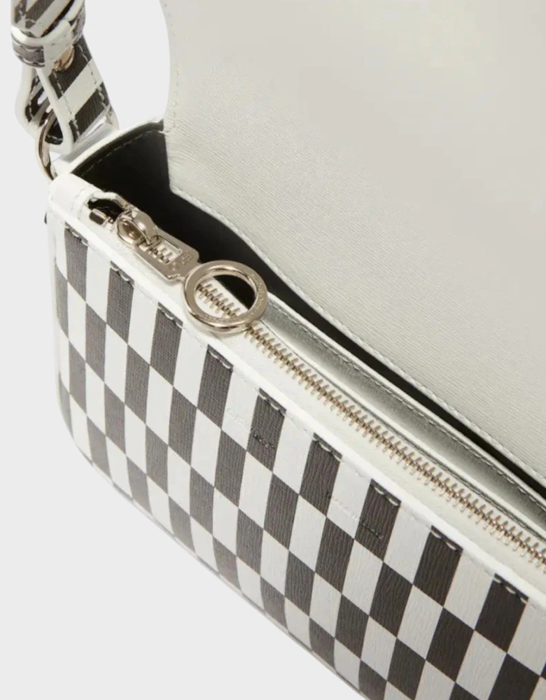 Optical Mini Flap Bag Black White