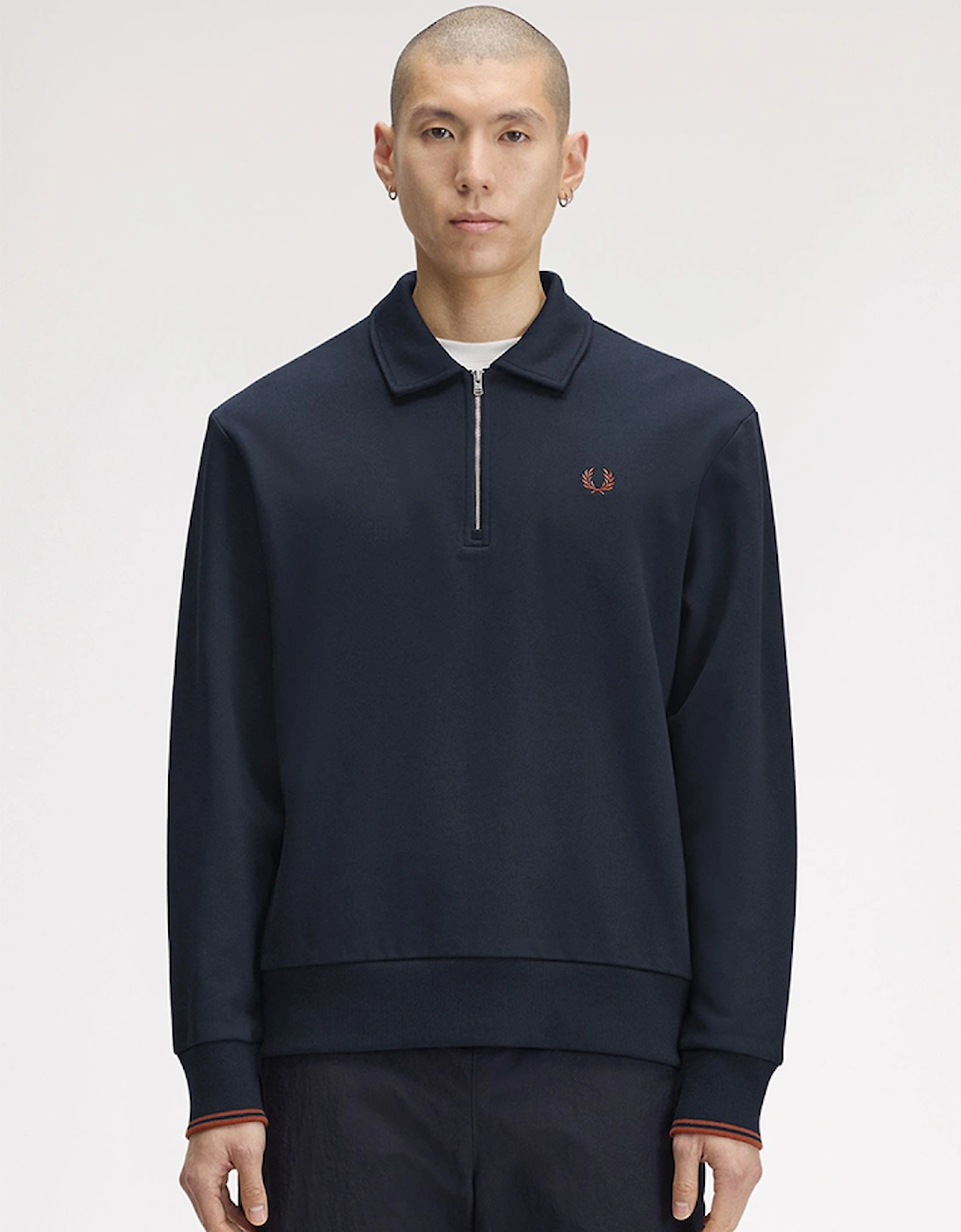 Fred Perry Half Zip Collared Sweatshirt