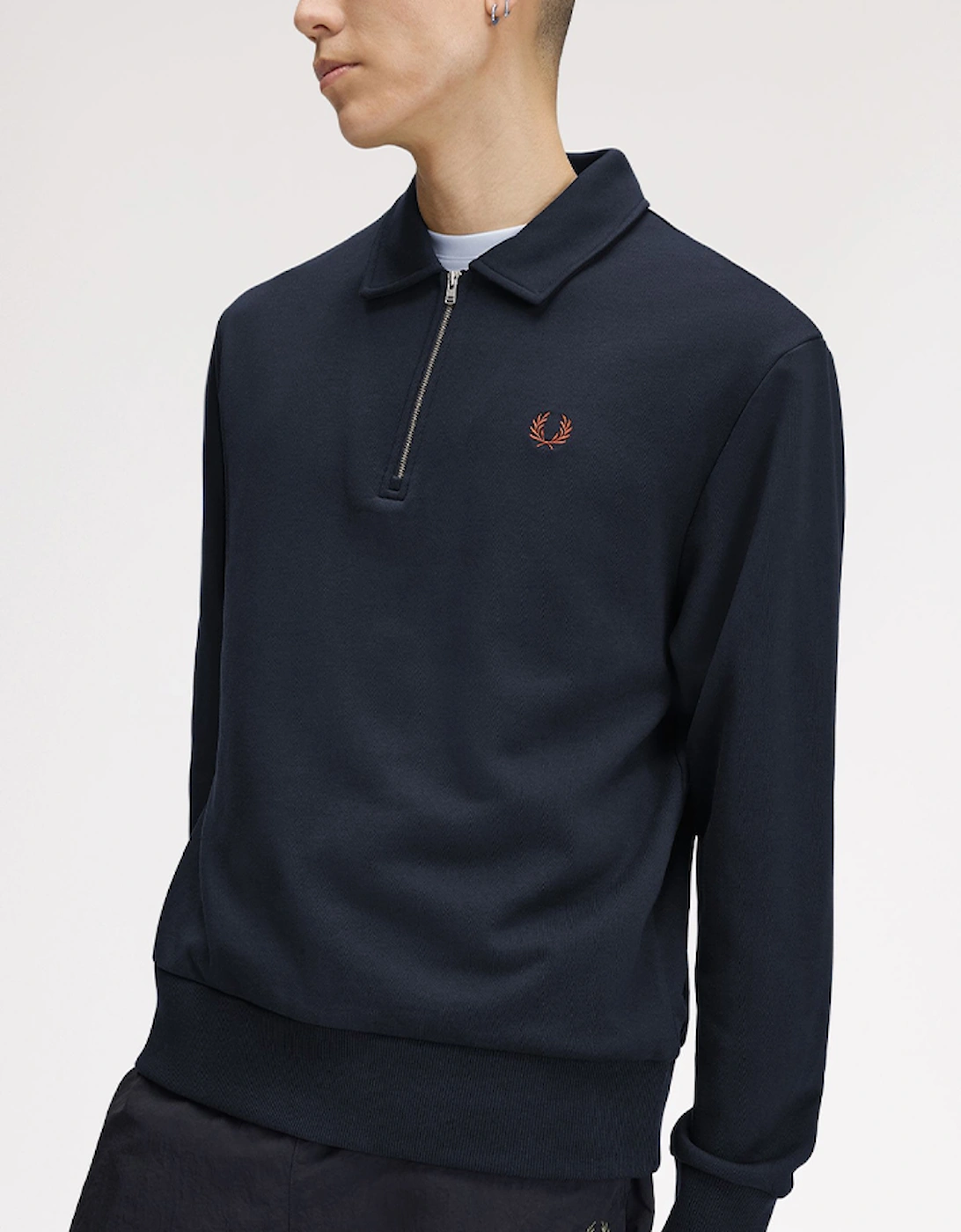 Fred Perry Half Zip Collared Sweatshirt