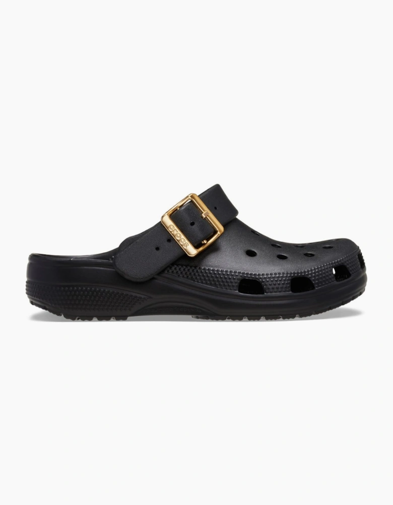 Classic Metallic Buckle Womens Clogs