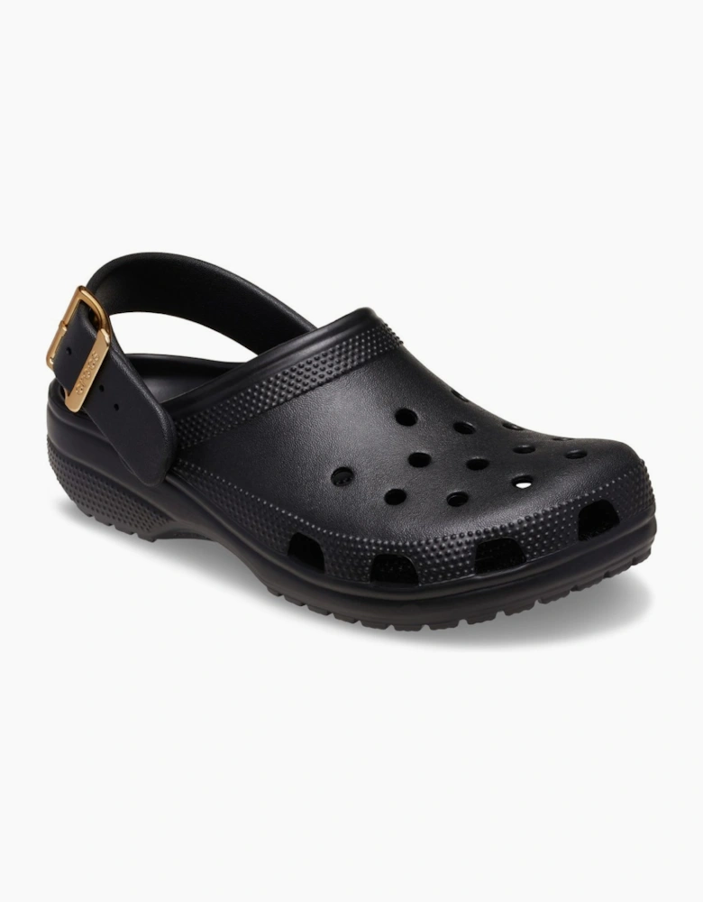 Classic Metallic Buckle Womens Clogs