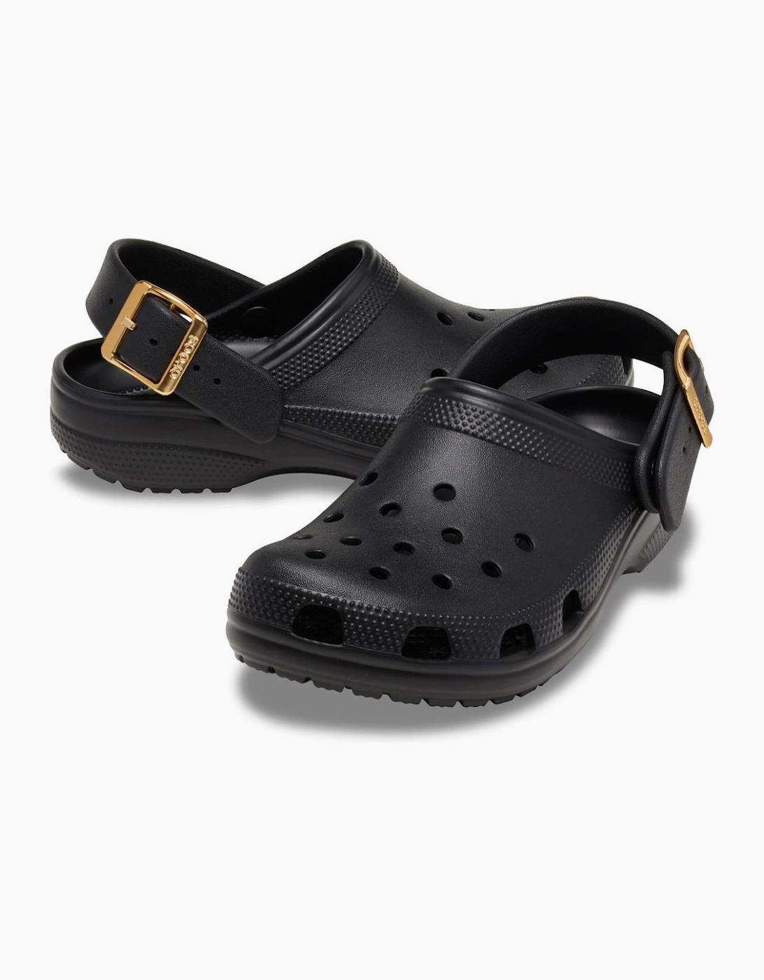Classic Metallic Buckle Womens Clogs
