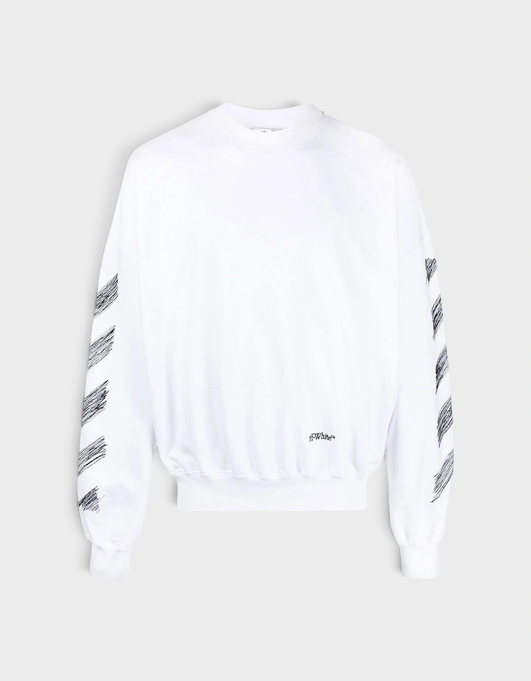 Scribble Diag Print Sweatshirt White