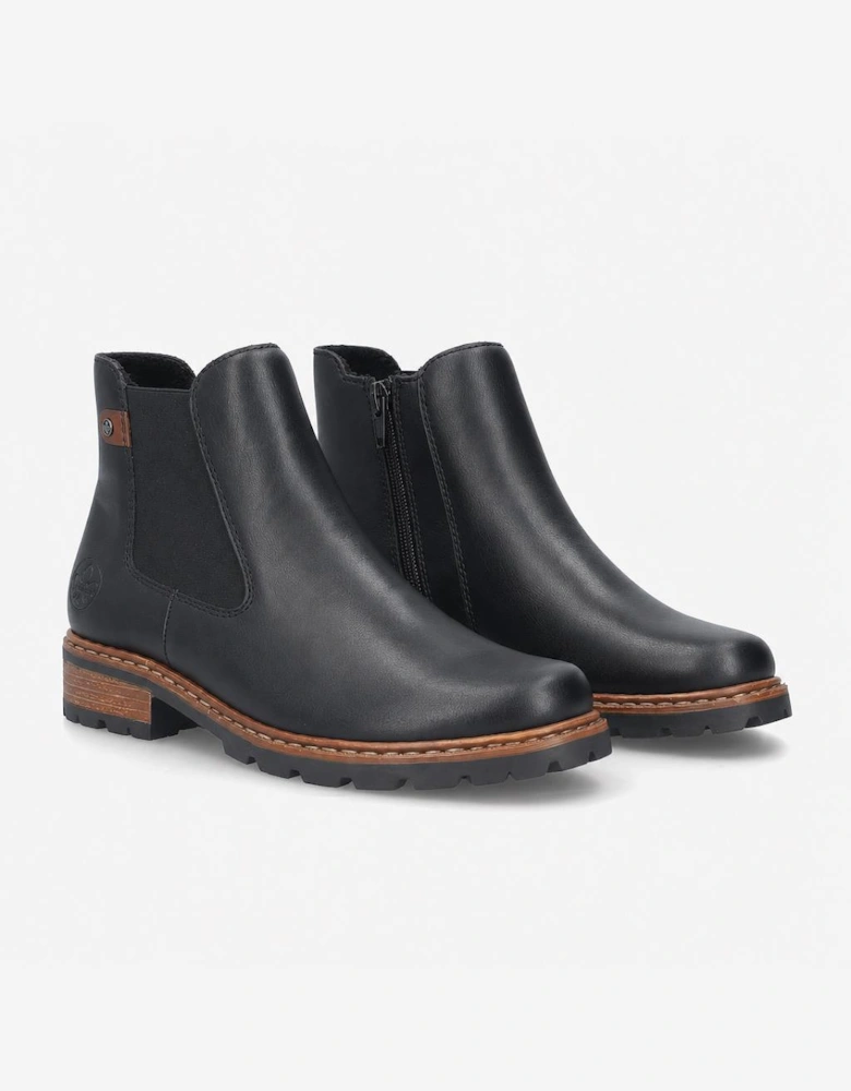 Rieker Z9354 Womens Ankle Boots Black/Mahogany
