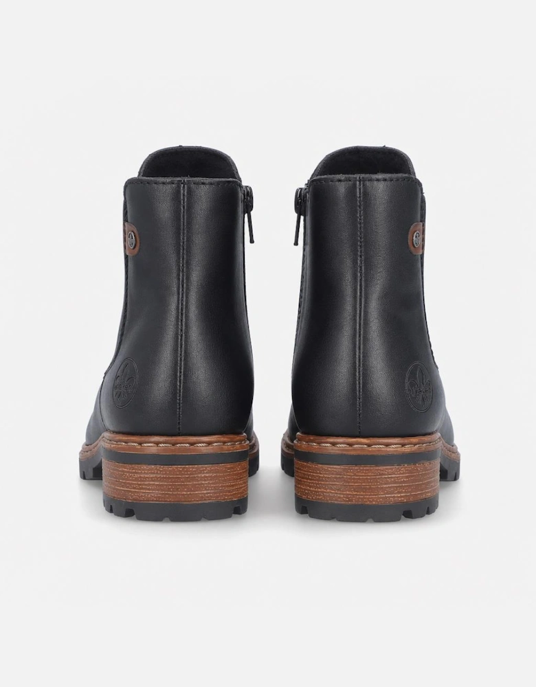 Rieker Z9354 Womens Ankle Boots Black/Mahogany