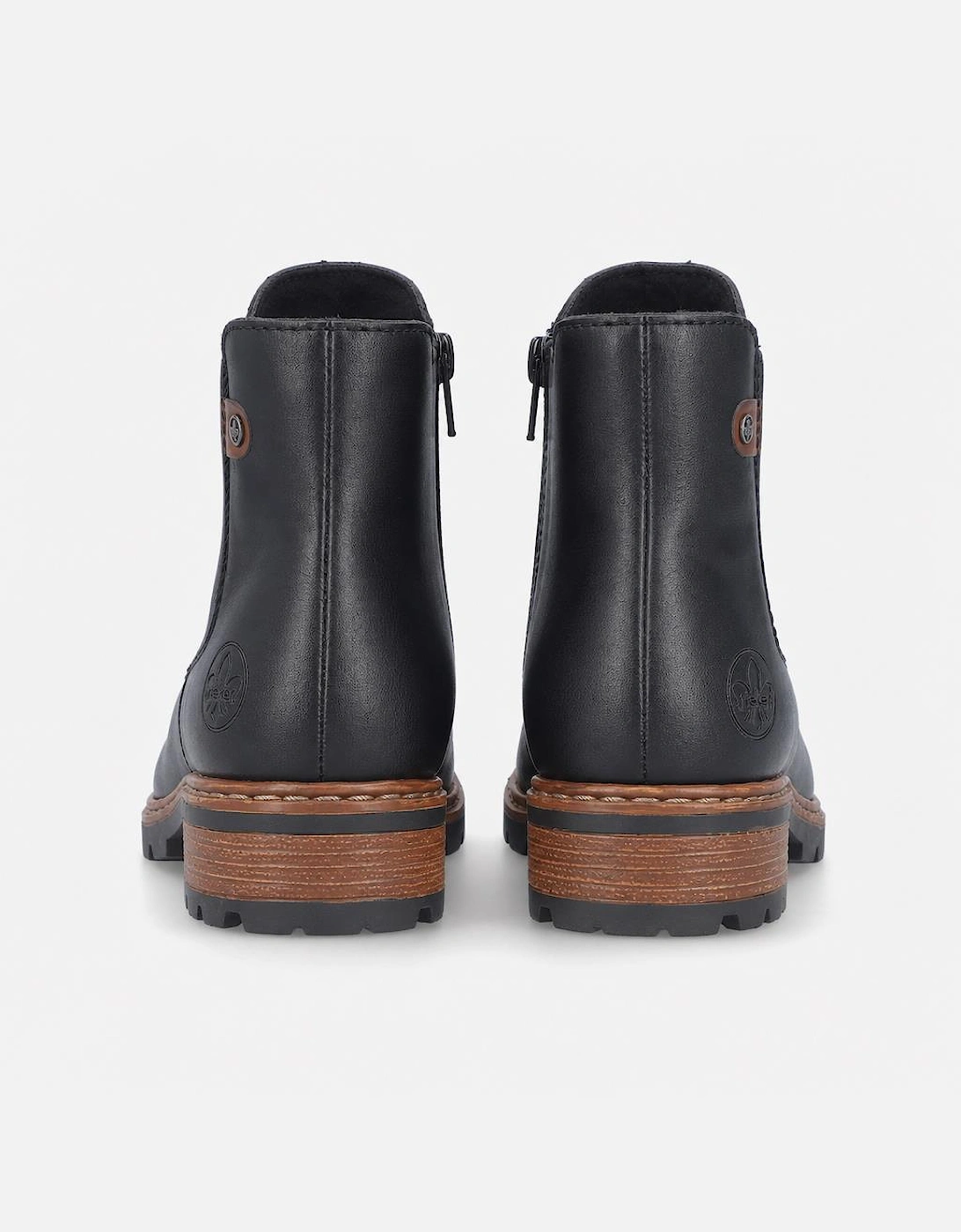 Rieker Z9354 Womens Ankle Boots Black/Mahogany