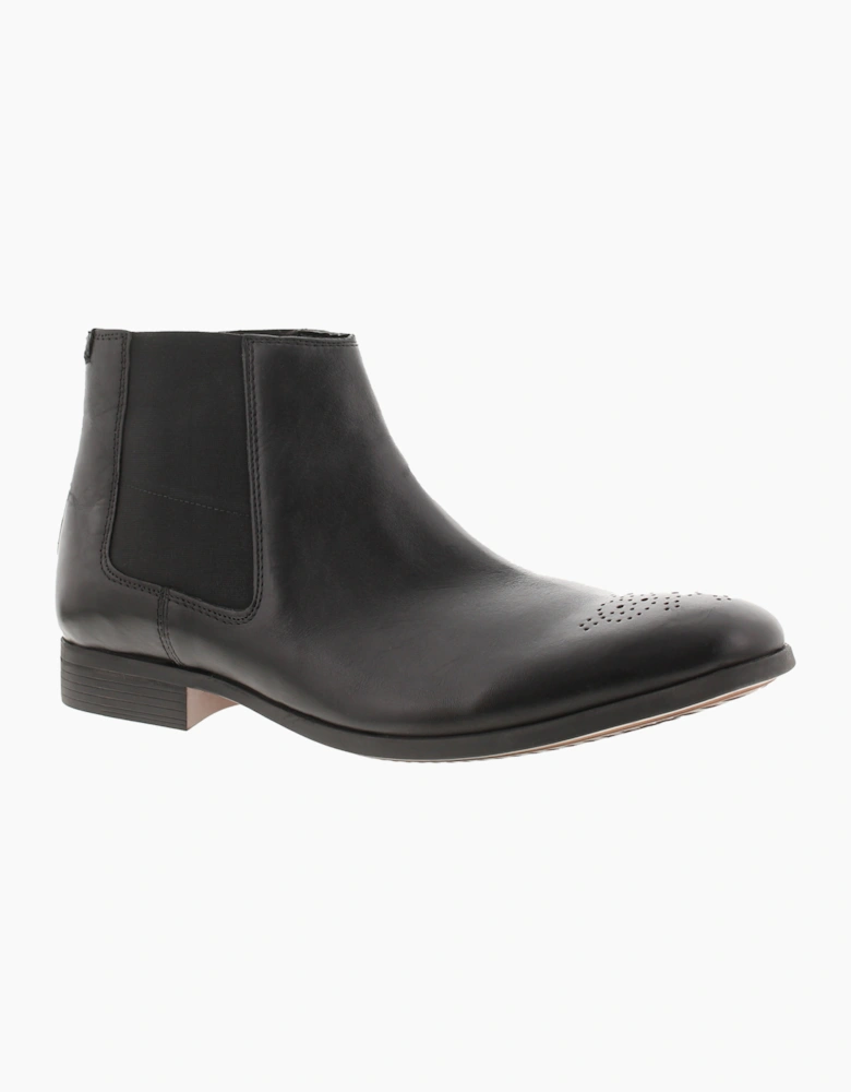 Clarks Mens Smart Boots Gilmore Chelsea Black Leather Pull On UK Size