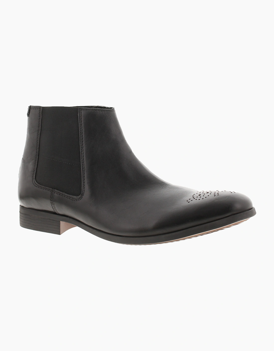 Clarks Mens Smart Boots Gilmore Chelsea Black Leather Pull On UK Size