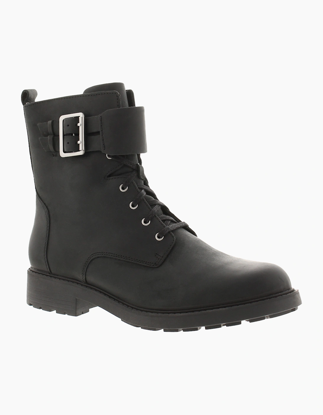 Clarks Women's Clarks Womens Ankle Boots Orinoco 2 Leather Sheepskin Lining Lace Zip black UK S