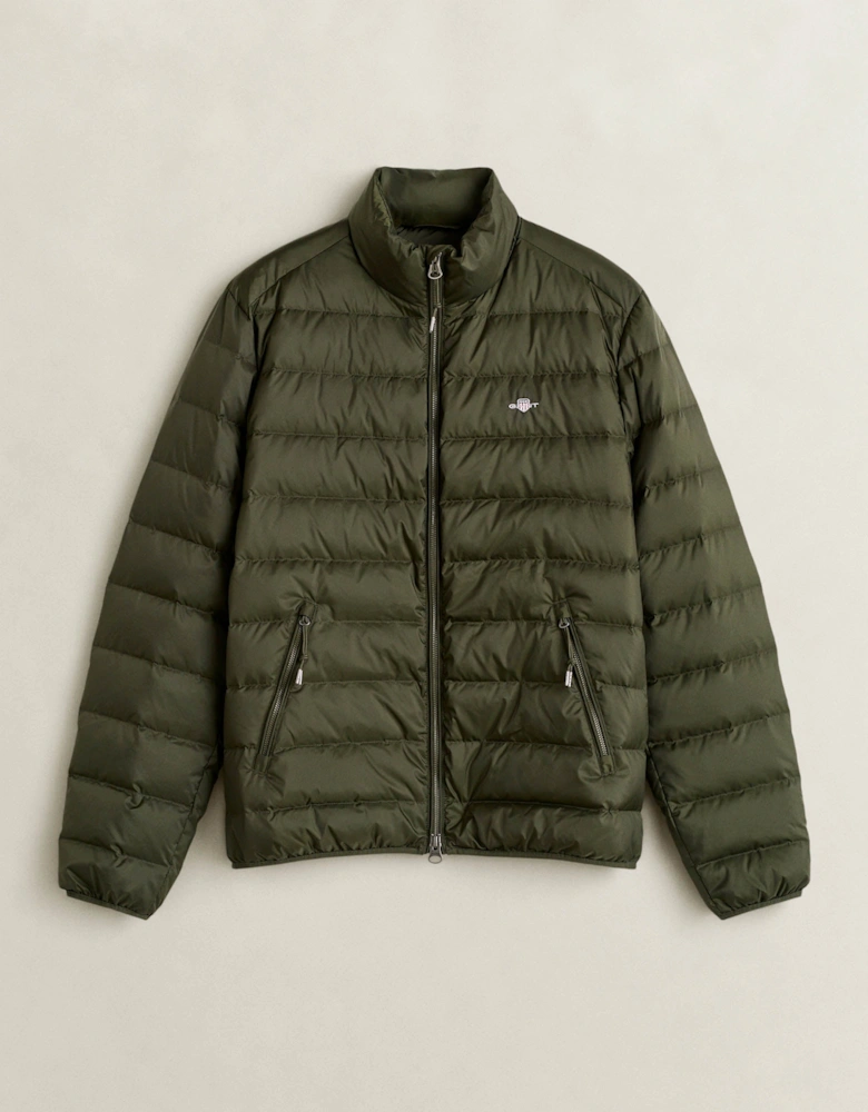 GANT Mens Light Down Jacket - 368 Dark Moss Green