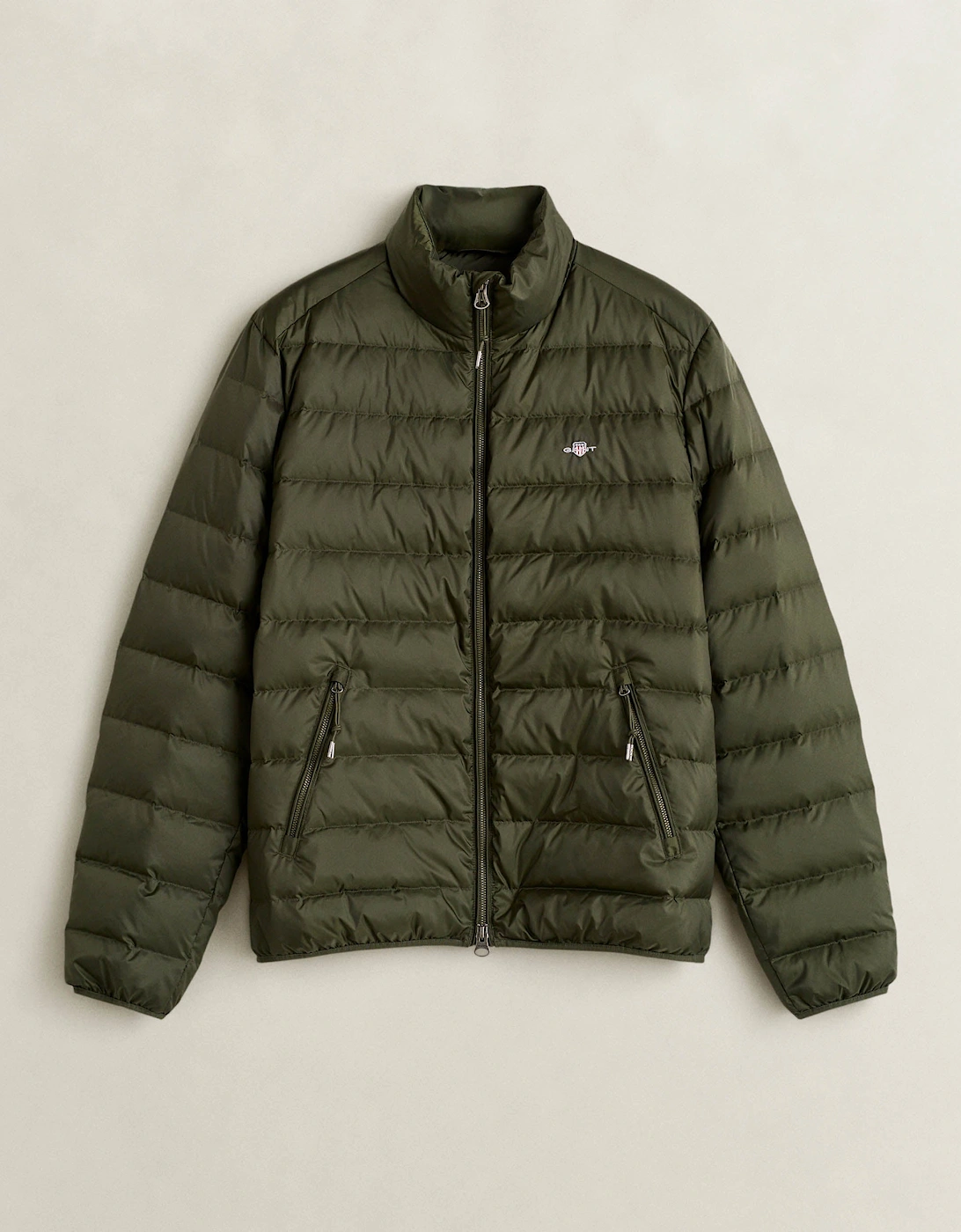 Gant Men's GANT Mens Light Down Jacket - 368 Dark Moss Green - Tan