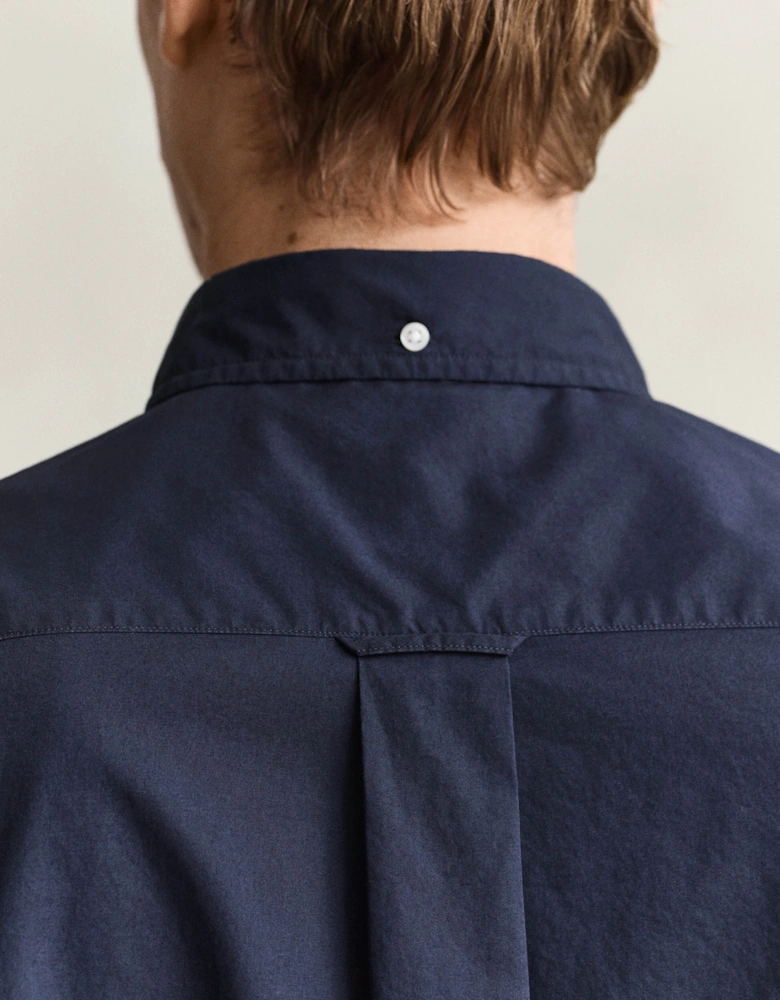 GANT Mens Regular Fit Long Sleeve Poplin Shirt - 433 Evening Blue