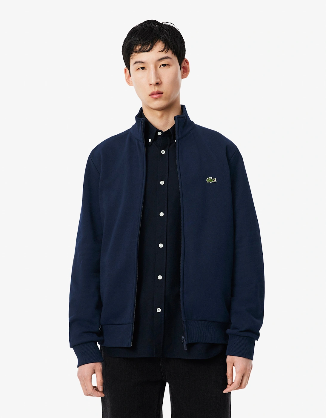 Lacoste Half Zip Mens Fleece Sweatshirt - Navy Blue 166