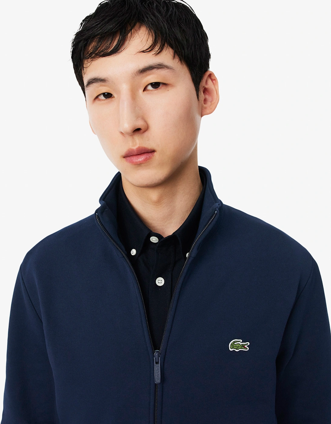 Lacoste Half Zip Mens Fleece Sweatshirt - Navy Blue 166