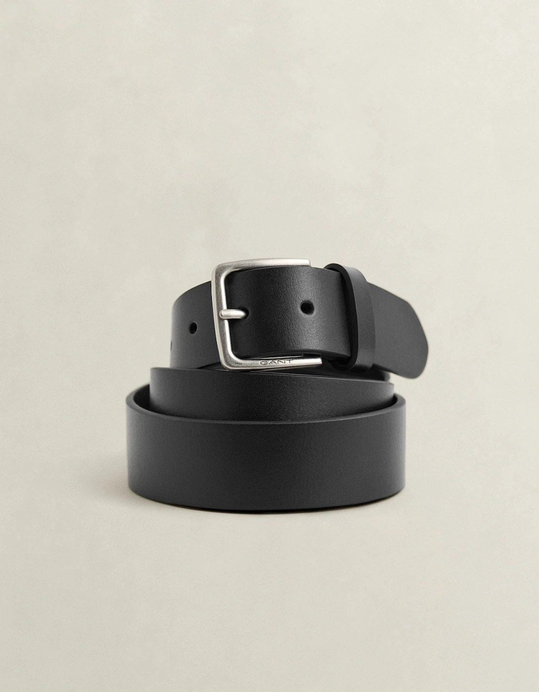 GANT Mens Logo Buckle Leather Belt - 5 Black