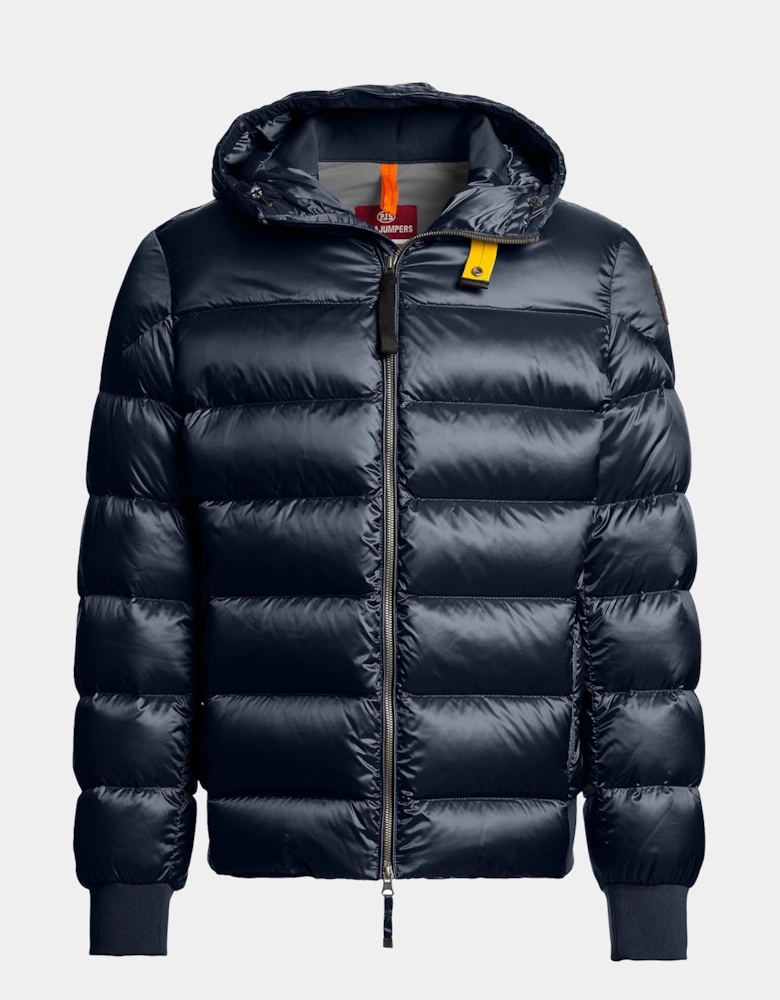 Parajumpers Pharrell Mens Hooded Down Bomber Jacket - Blue Navy 316