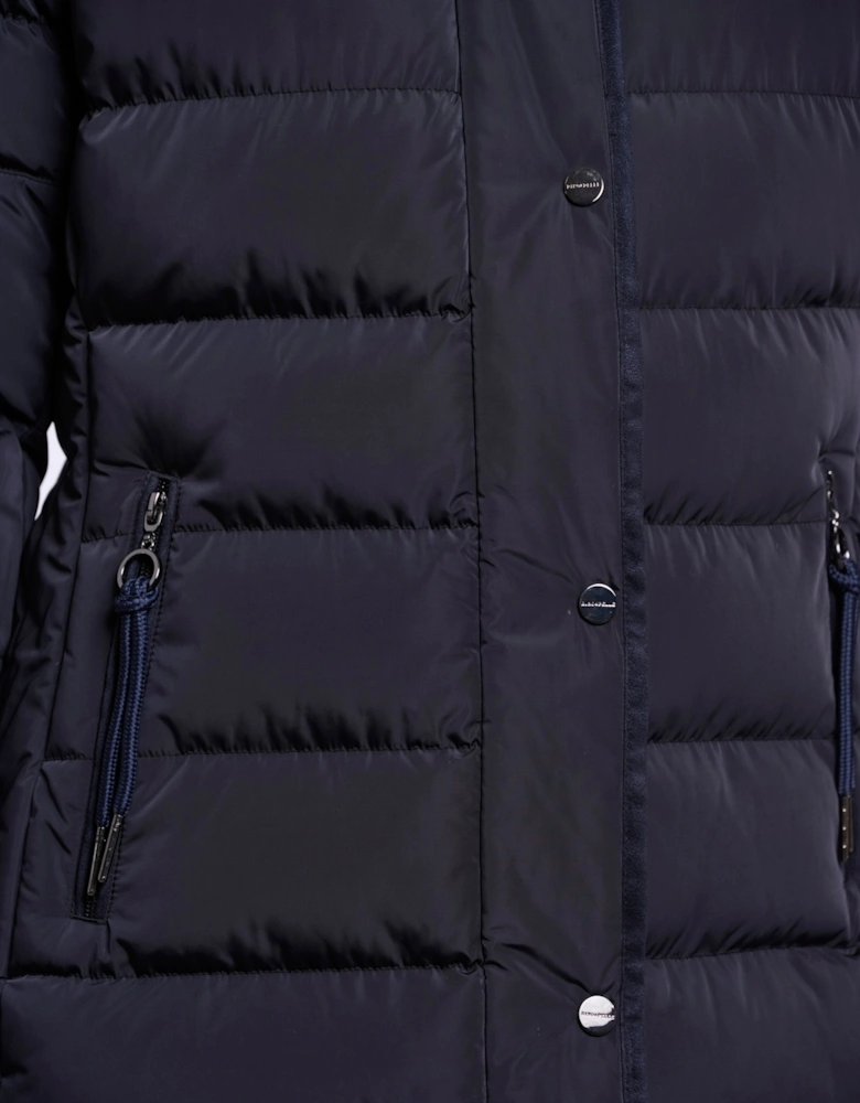 Rino & Pelle Nusa Womens Padded Coat With Detachable Hood - Dark Navy