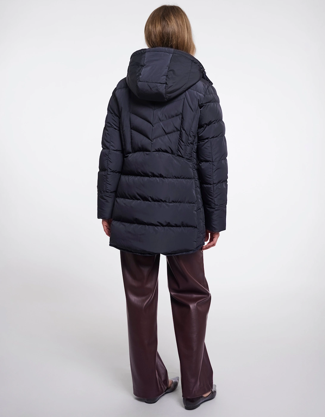 Rino & Pelle Nusa Womens Padded Coat With Detachable Hood - Dark Navy