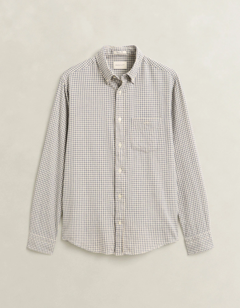 GANT Mens Regular Fit Windblown Flannel Check Shirt - 476 Blue Horizon