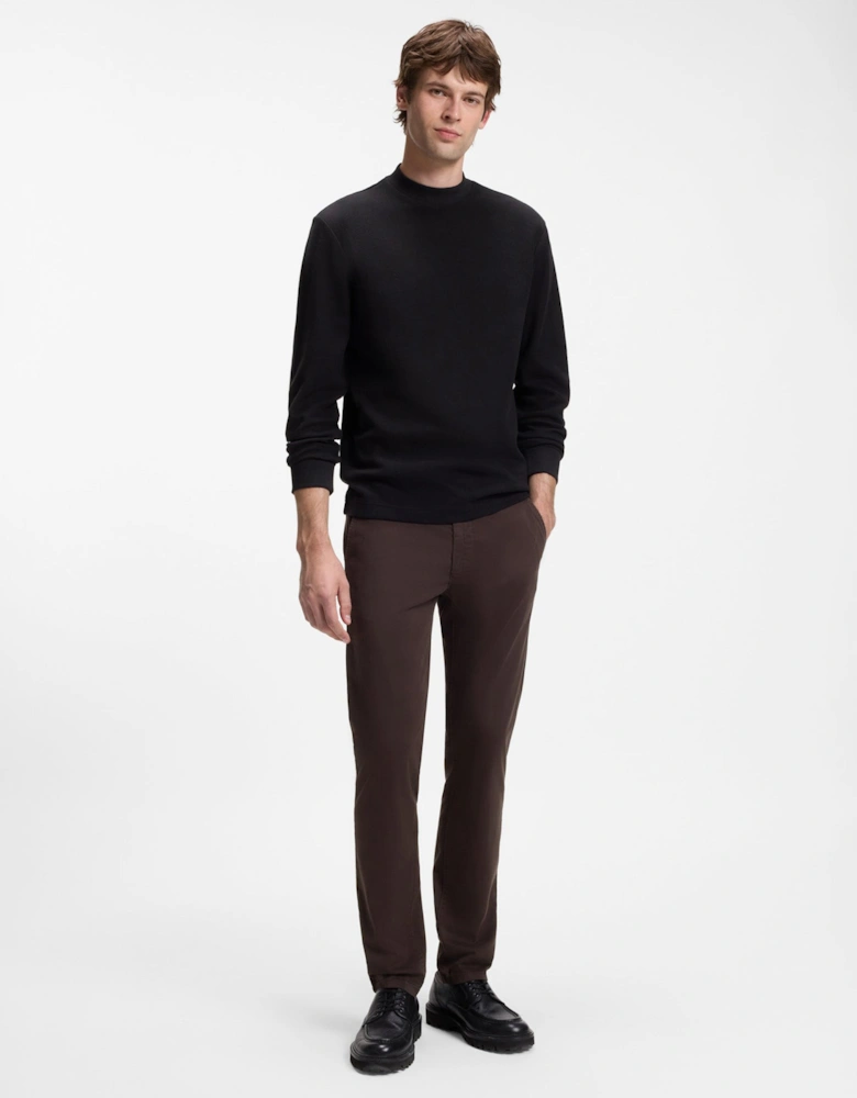 BOSS Orange Mens Slim Fit Chinos in Stretch-Cotton Satin - Dark Brown 207