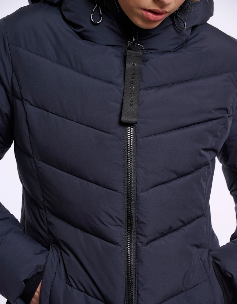 Rino & Pelle Zendaya Womens Padded Coat With Hood - Dark Navy