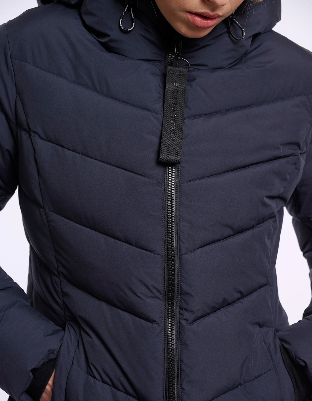 Rino & Pelle Zendaya Womens Padded Coat With Hood - Dark Navy