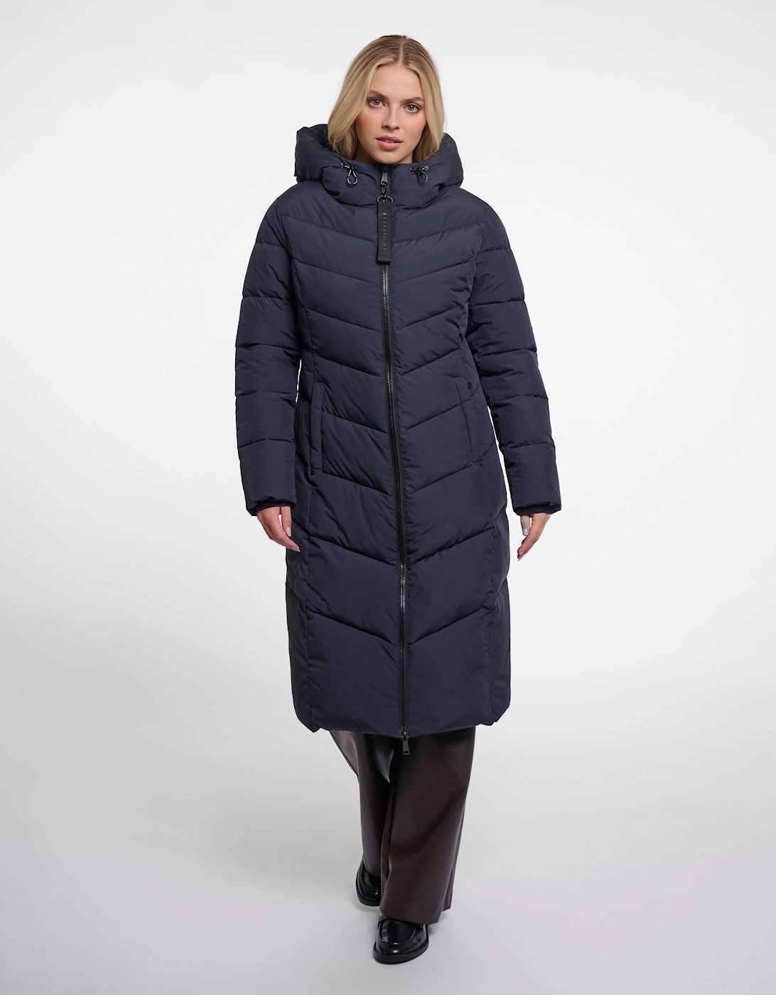 Rino & Pelle Zendaya Womens Padded Coat With Hood - Dark Navy