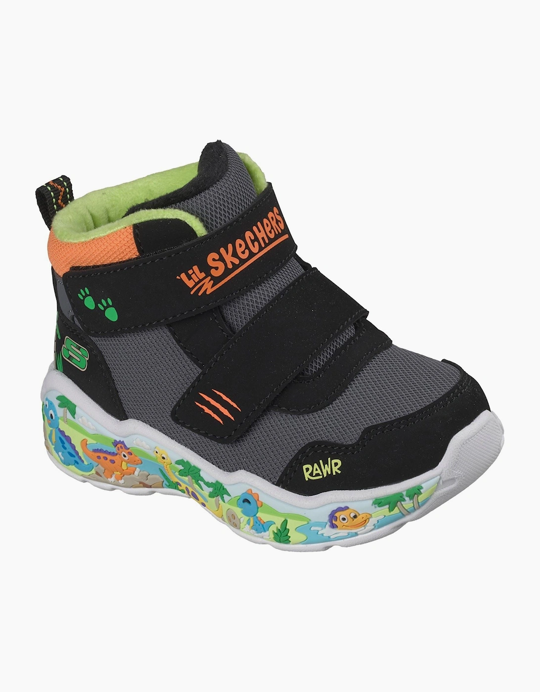 Skechers Play Scene Frosty Pals Black/Charcoal/Orange Trainers