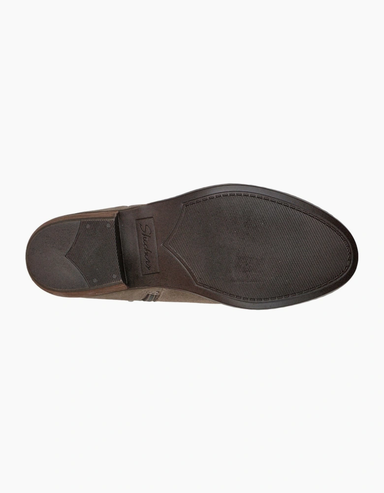 Skechers Texas Modern Western Leather Women's Dark Taupe Suede Boots