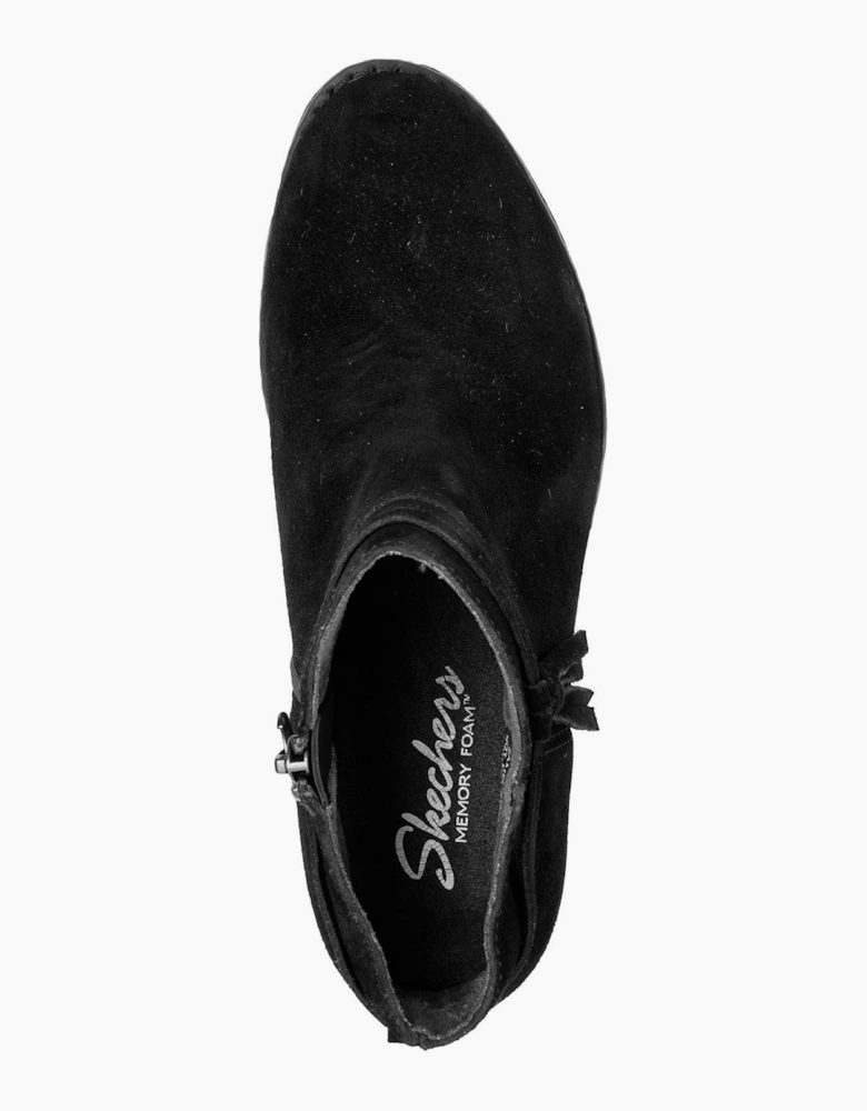 Skechers Texas Modern Western Leather Women's Black Suede Boots