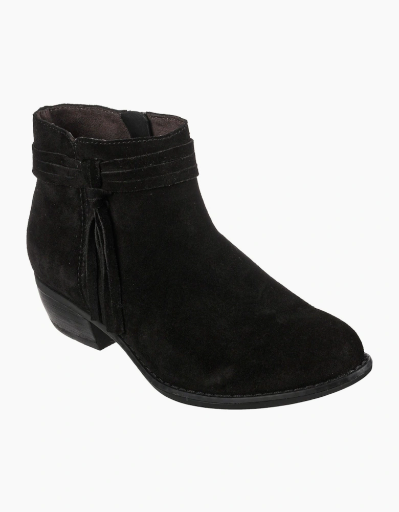 Skechers Texas Modern Western Leather Women's Black Suede Boots