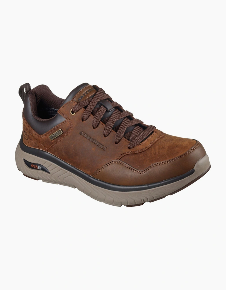Skechers Arch Fit Crosser Ronaldo Leather Men's Dark Brown Leather Lace-Up Shoes