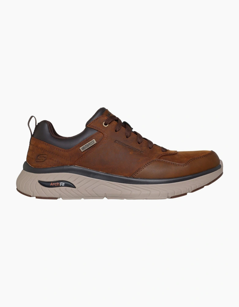 Skechers Arch Fit Crosser Ronaldo Leather Men's Dark Brown Leather Lace-Up Shoes