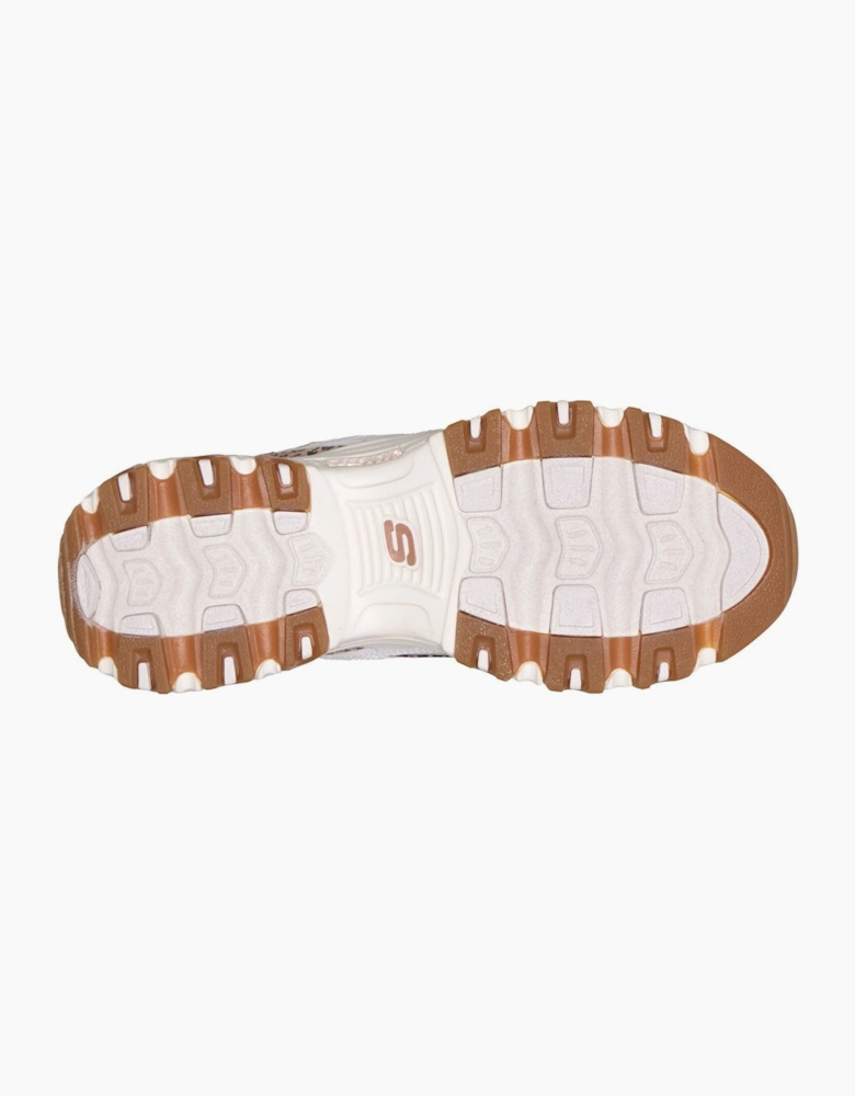 Skechers D'Lites Wild Charm Leather Women's White/Leopard Trainers