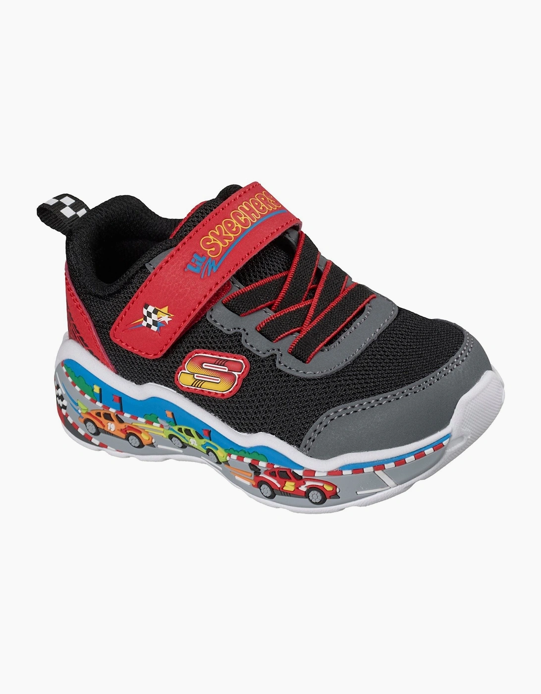 Skechers Play Scene Textile Black/Red Trainers
