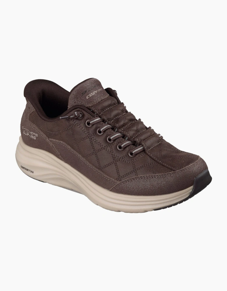 Skechers Contour Foam - Cozy Fit Natural Ease Leather Women's Chocolate Trainers