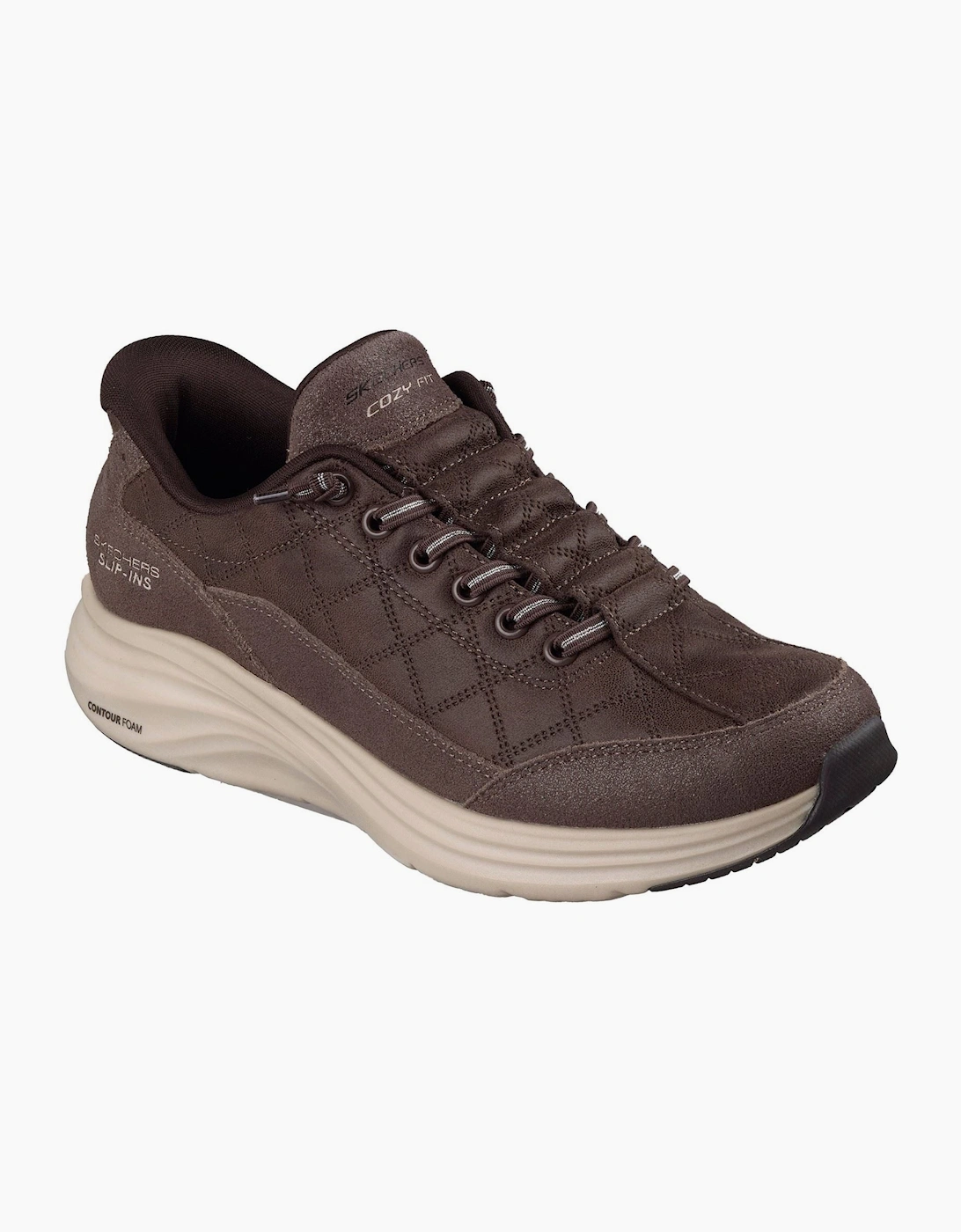 Skechers Contour Foam - Cozy Fit Natural Ease Leather Women's Chocolate Trainers