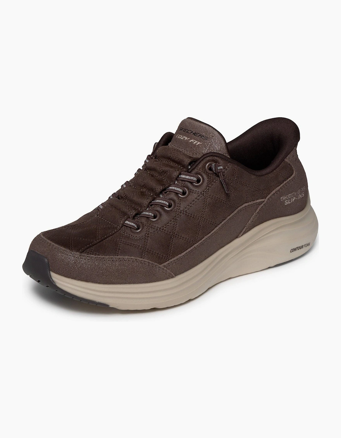 Skechers Contour Foam - Cozy Fit Natural Ease Leather Women's Chocolate Trainers