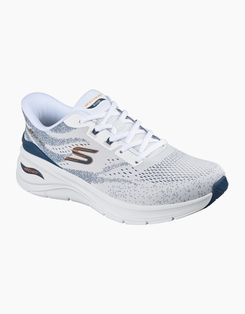 Skechers Arch Fit 3.0 Textile Men's White Mesh/Tpu/Navy Trim Trainers