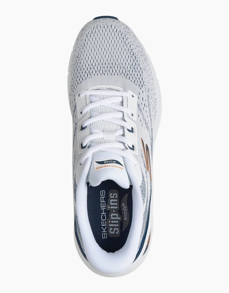 Skechers Arch Fit 3.0 Textile Men's White Mesh/Tpu/Navy Trim Trainers