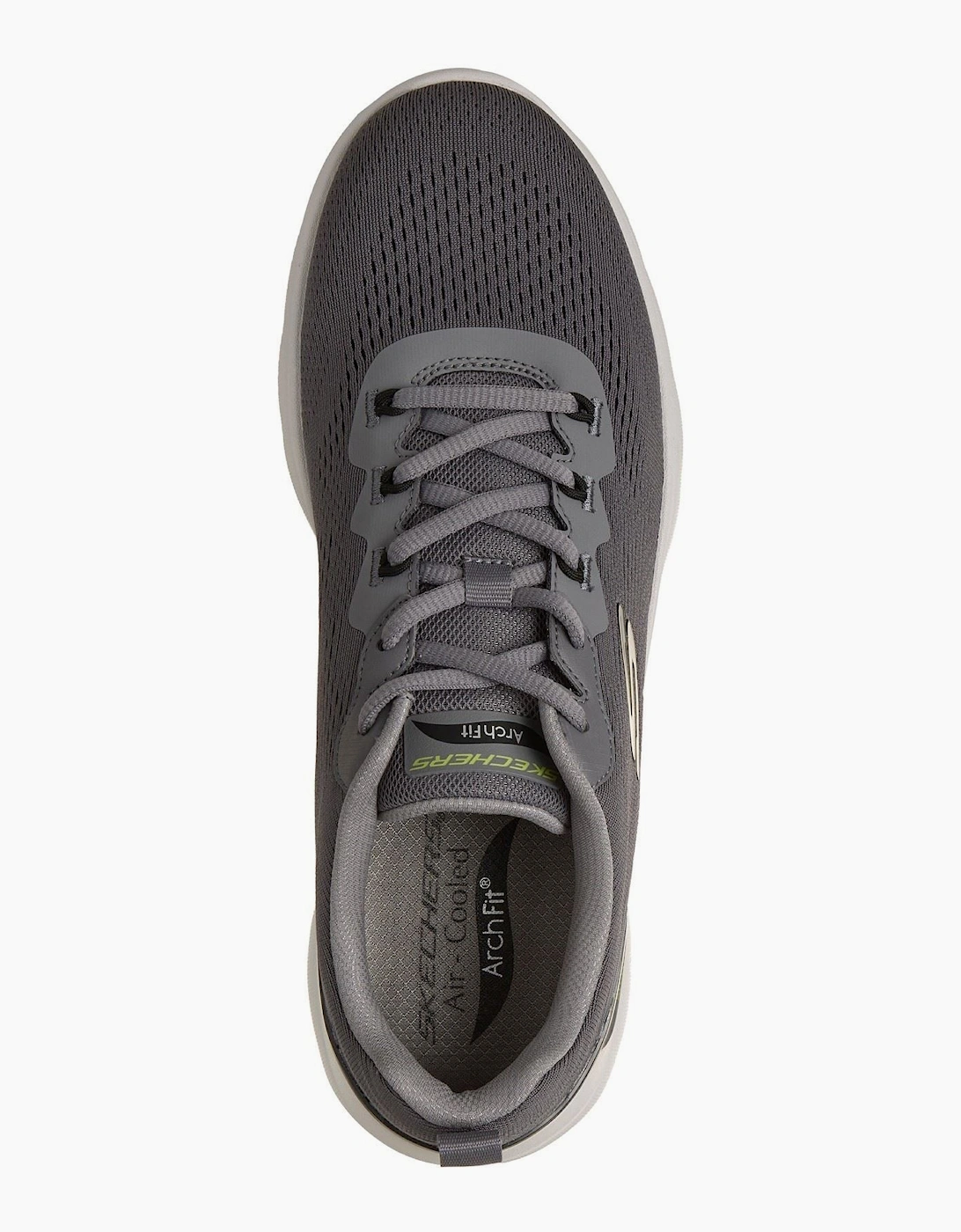 Skechers Arch Fit Summits Kravel Textile Men's Charcoal Mesh/Lime Trim Trainers