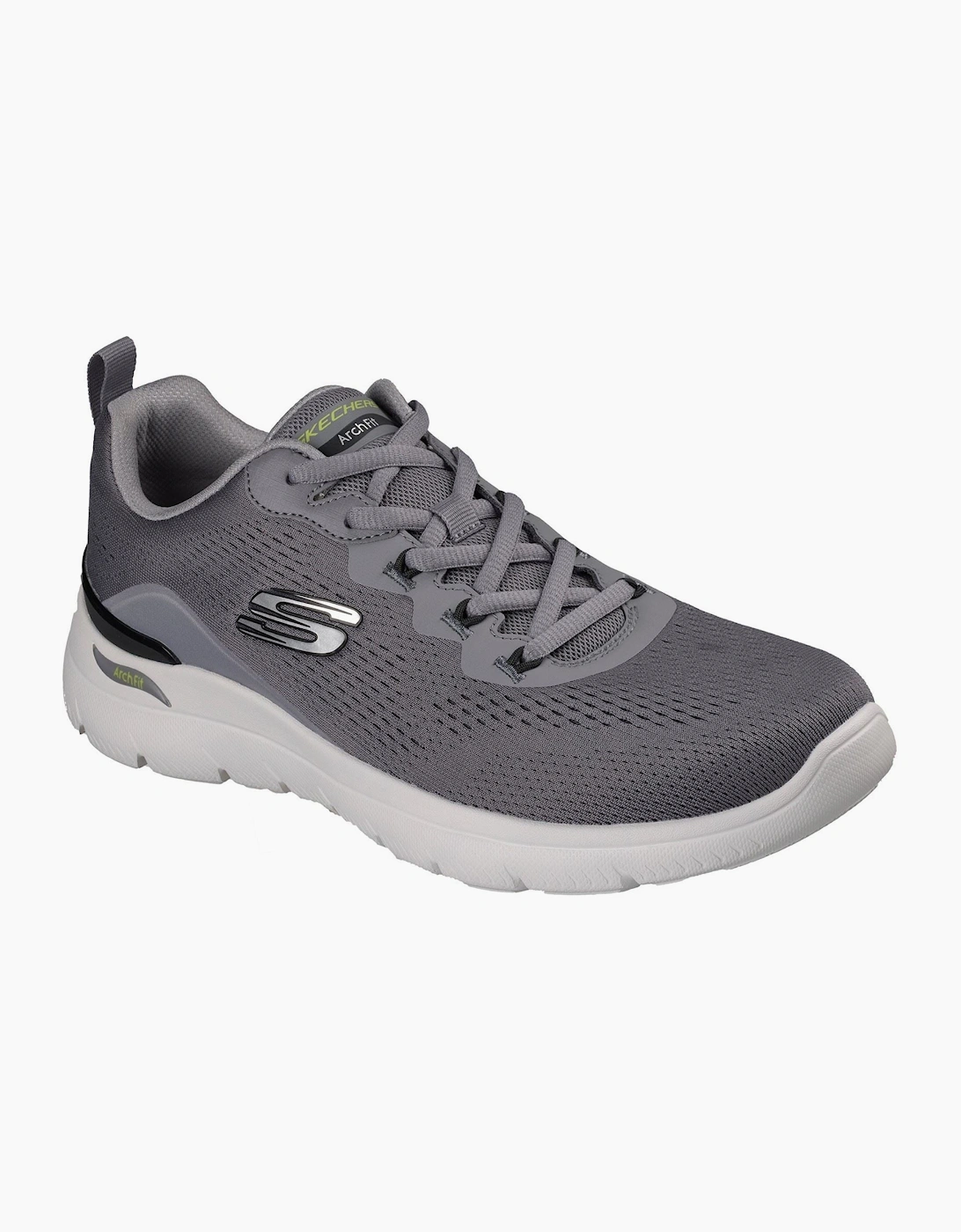 Skechers Arch Fit Summits Kravel Textile Men's Charcoal Mesh/Lime Trim Trainers