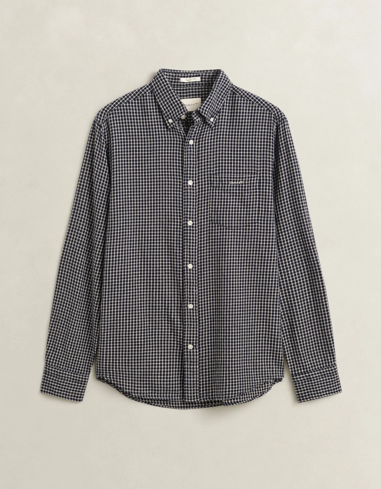GANT Mens Regular Fit Windblown Flannel Check Shirt - 433 Evening Blue