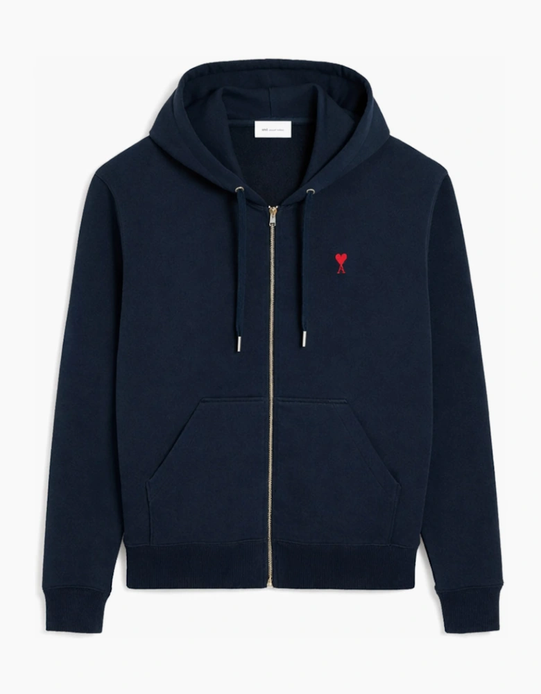 Men's Navy Ami Paris de Coeur Zipped Hoodie