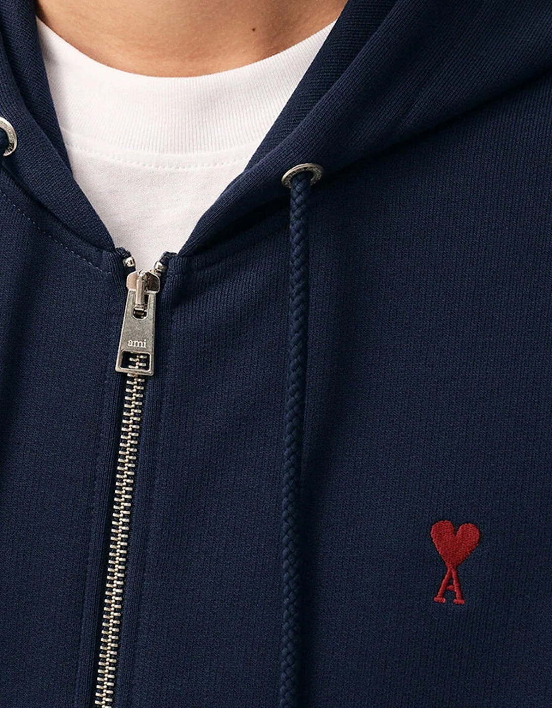 Men's Navy Ami Paris de Coeur Zipped Hoodie
