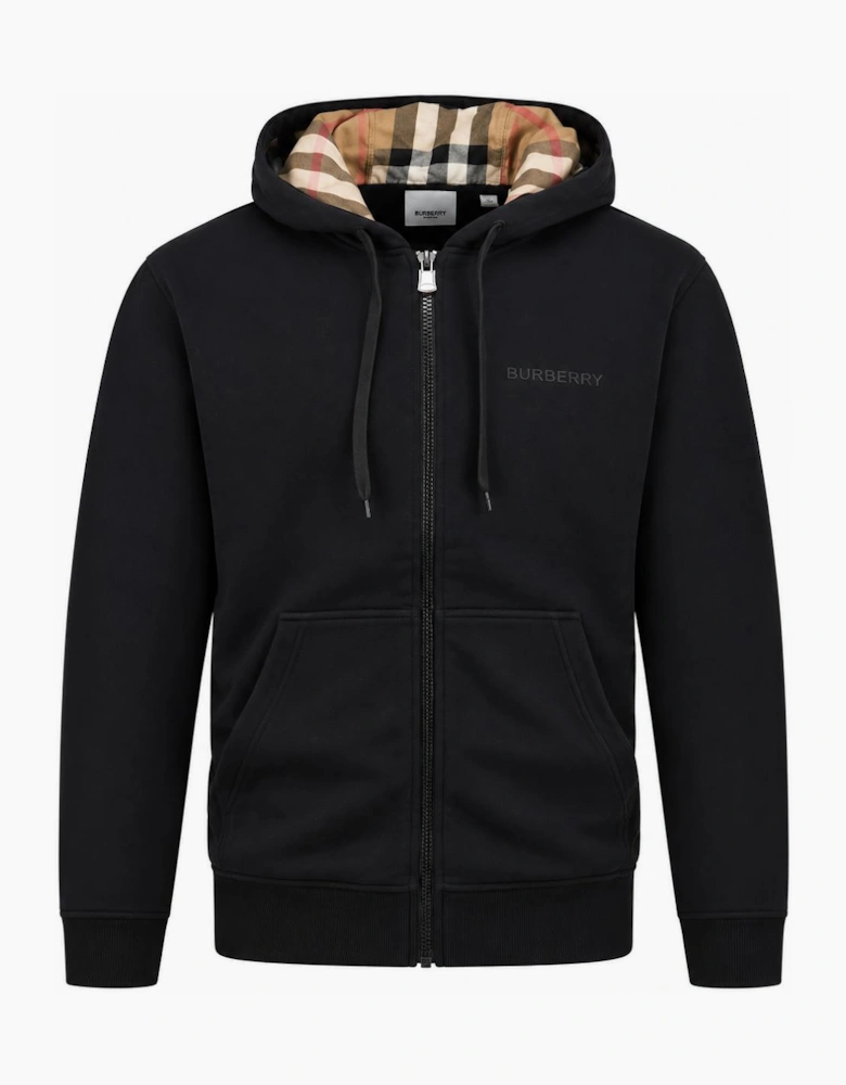 Burberry Hove Check Hoodie Black