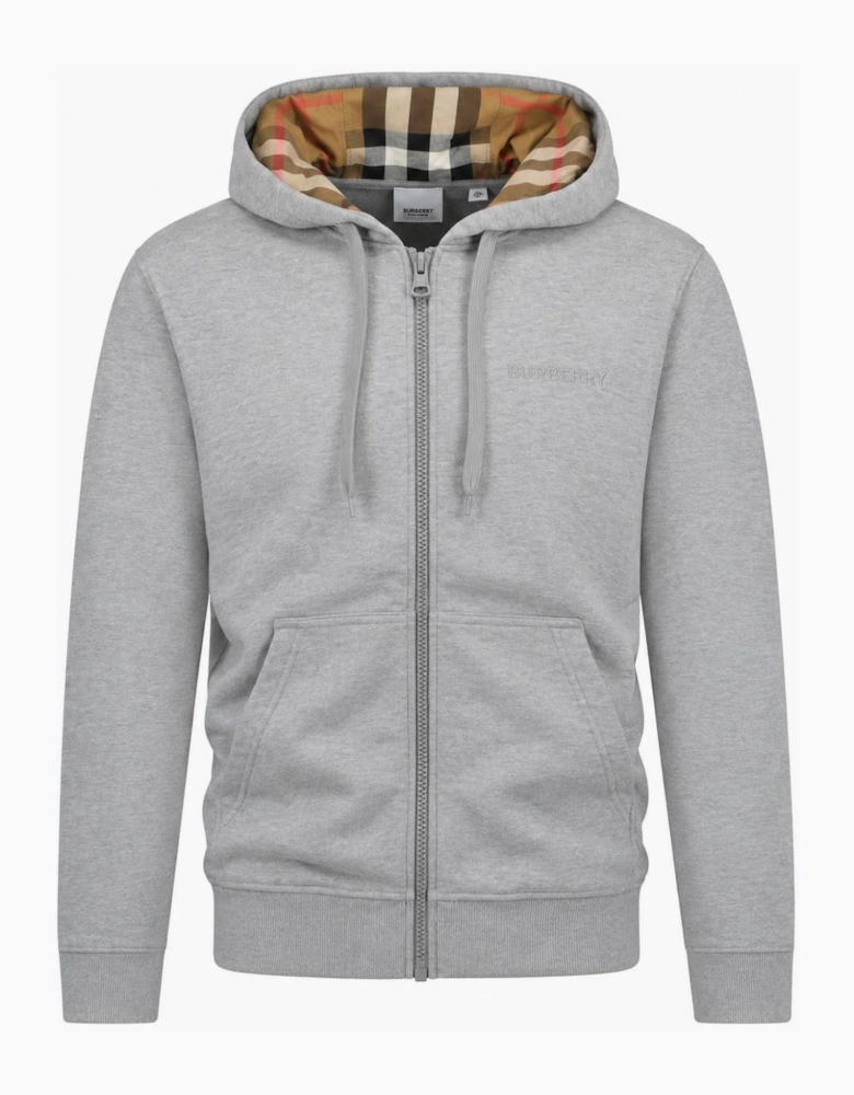 Burberry Hove Check Hoodie Grey