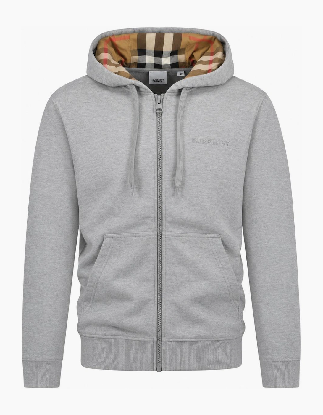 Burberry Hove Check Hoodie Grey