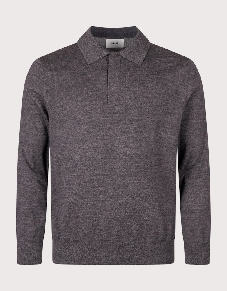 Emerson Long Sleeve Wool Knitted Polo Shirt